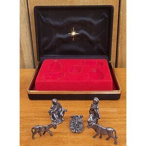 Vintage 1980's Current, Inc., Miniature Pewter Nativity Set